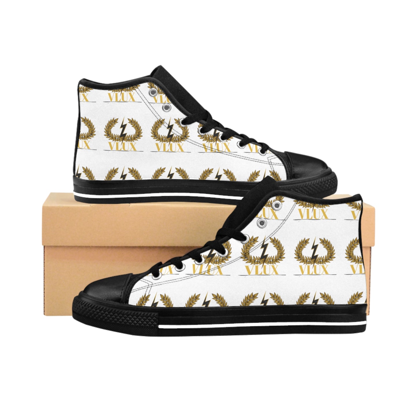 VLUX Women's High-Top Sneakers, Unique Fashion Footwear, Casual Chic Style, Gift for Sneaker Lovers, Trendy Everyday Shoes