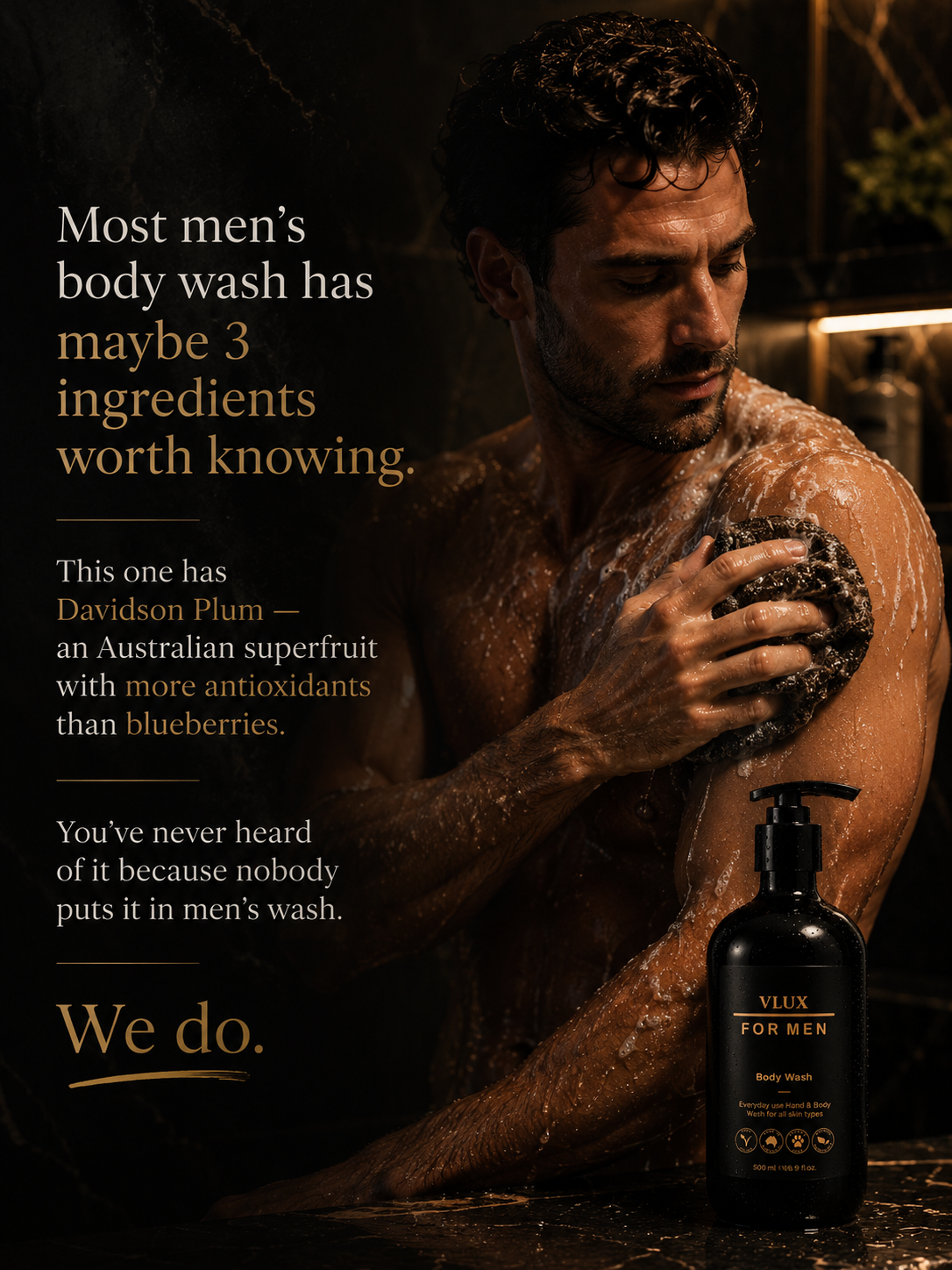 VLUX FOR MEN BODY WASH 16.9oz
