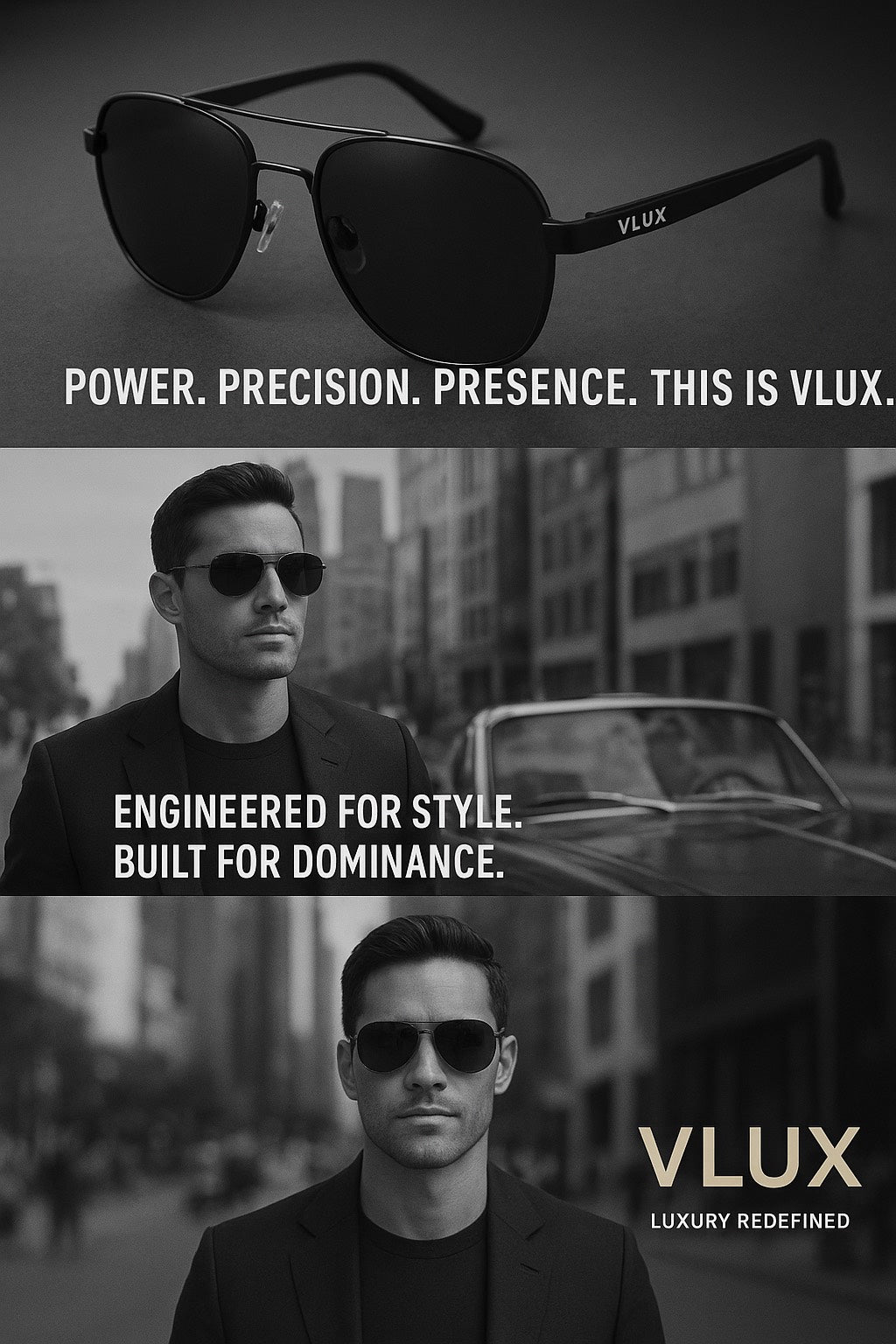Vlux Aviator Sunglasses – Metal Frame, TAC Polarized Lenses