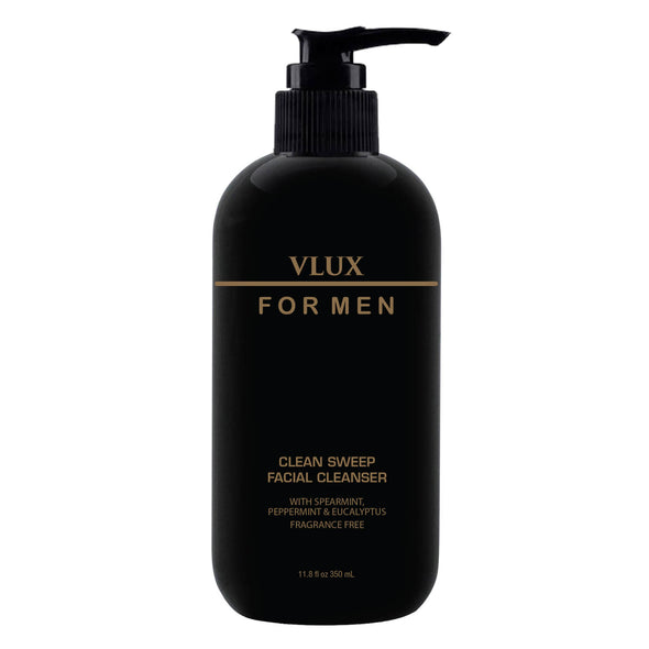 Vlux for Men Clean Sweep Facial Cleanser for Sensitive Skin, Salon Quality Natural Hydrating Face Wash for Dirt, Oils, and Skin Cells, pH Balanced Vitamins and Antioxidants, No Sulfates or Parabens