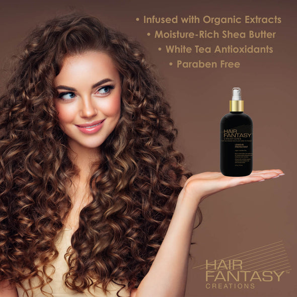 Hair Fantasy Creations Leave In Conditioner Detangler Spray for Dry Damaged Hair, Conditions Natural, Frizzy, and Color Treated Hairstyles, Infused with Shea Butter, Antioxidants, Botanicals