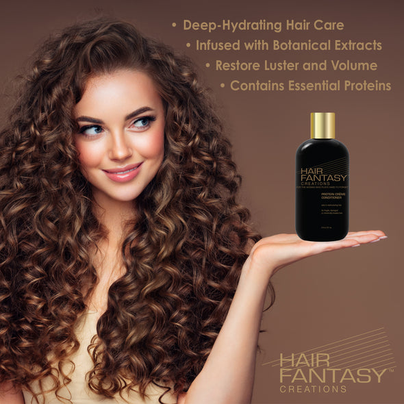 Hair Fantasy Creations Deep Protein Conditioner with Botanical Extracts for Dry, Damaged, and Color Treated Hair, Natural Conditioning Creme, Frizz Control, and Moisture Repair