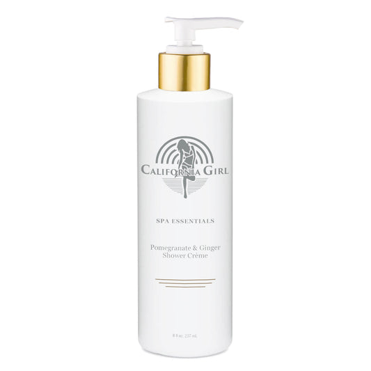 California Girl Spa Essentials Shower Cream, 8 oz., Pomegranate, Ginger, Lavender, and Organic Nutrients, Body Moisturizing and Nourishing Gel, Cleanse and Invigorate Skin