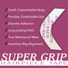 Super Grip Hairpiece Wig Tape, 30 Count, Double Sided Adhesive for Hair Extension, Toupees, and Lace Front Dome Caps, Discrete Waterproof Strips, Strong Hold Support